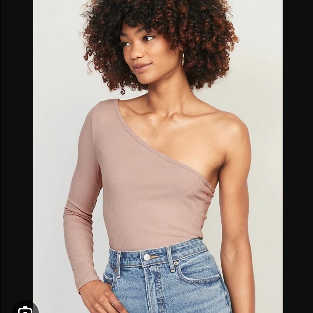 NWOT One Shoulder Rib Knit Top